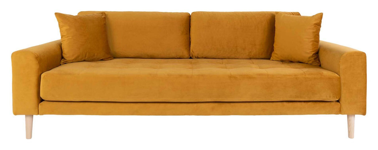 Lido 3-pers. Sofa, Sennepsgul Velour - Unoliving.com