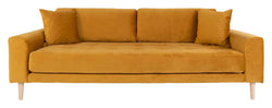 Lido 3-pers. Sofa, Sennepsgul Velour - Unoliving.com