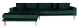 Lido Loungesofa m. Venstrevendt Chaise, Mørkegrøn Velour - Unoliving.com