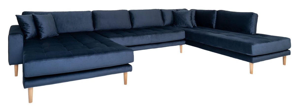 Lido U-sofa m. åben ende Venstrevendt, Mørkeblå - Unoliving.com