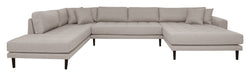 Lido U-sofa open end, højrevendt, Stone - Unoliving.com