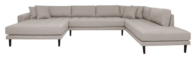 Lido U-sofa open end, venstre vendt, Stone - Unoliving.com