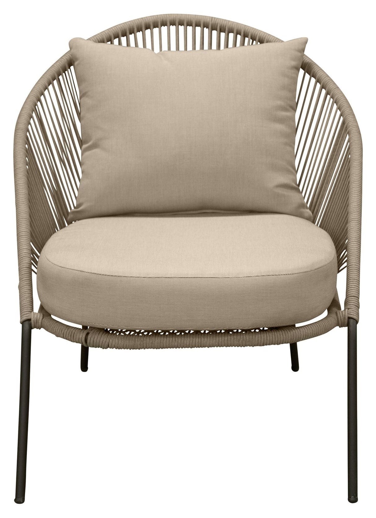 Lindos Loungestol, Sort Alu/Latte Reb/Beige Hynde - Unoliving.com