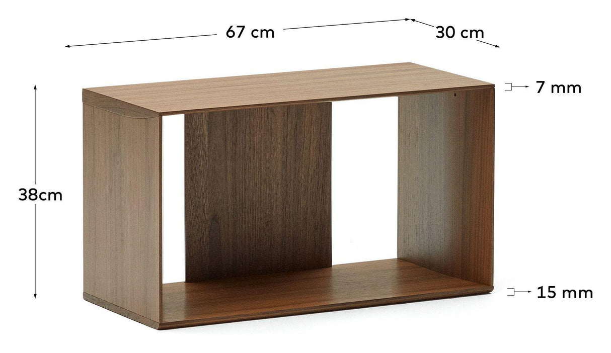 Litto Reolmodul, Medium, Valnøddefinér, 67x38 - Unoliving.com