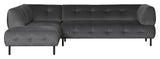 Lloyd Sofa m. chaiselong, venstrevendt - Antracit fløjl - Unoliving.com