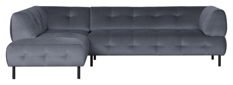 Lloyd Sofa m. chaiselong, venstrevendt - Blå fløjl - Unoliving.com