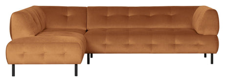 Lloyd Sofa m. chaiselong, venstrevendt - Orange fløjl - Unoliving.com