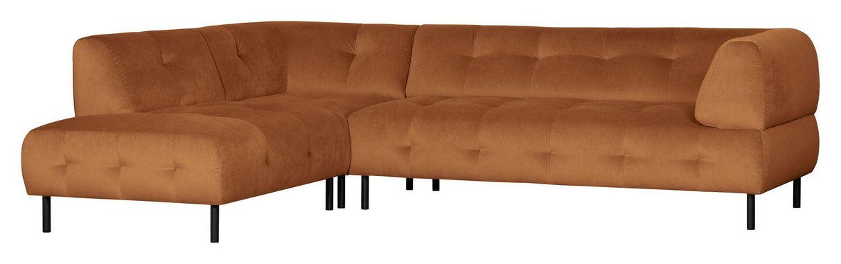 Lloyd Sofa m. chaiselong, venstrevendt - Orange fløjl - Unoliving.com