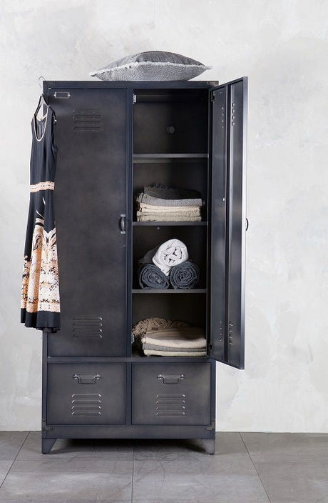 Locker Garderobeskab i metal - Sort - Unoliving.com