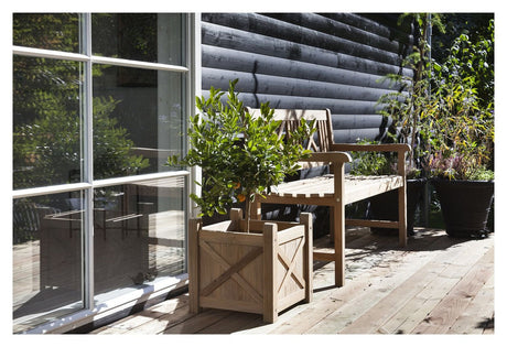 Løkken Havebænk, Teak/Mørk - Unoliving.com