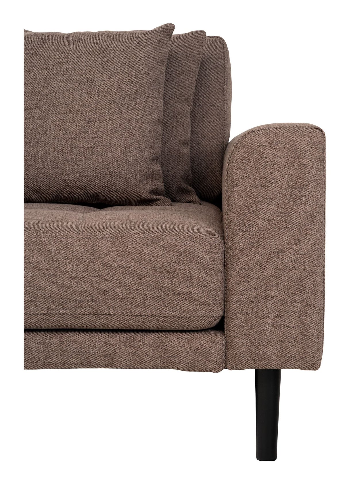 Lounge sofa m. venstrevendt chaiselong, Brun m. puder og sortetræben - Unoliving.com