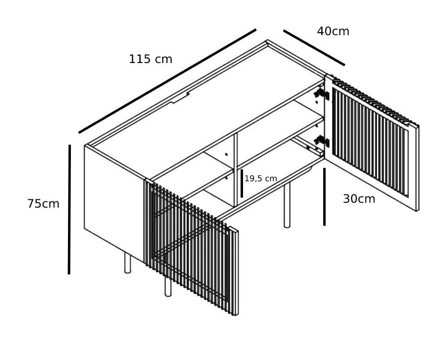 Louvre Skænk, Røget Eg - Unoliving.com