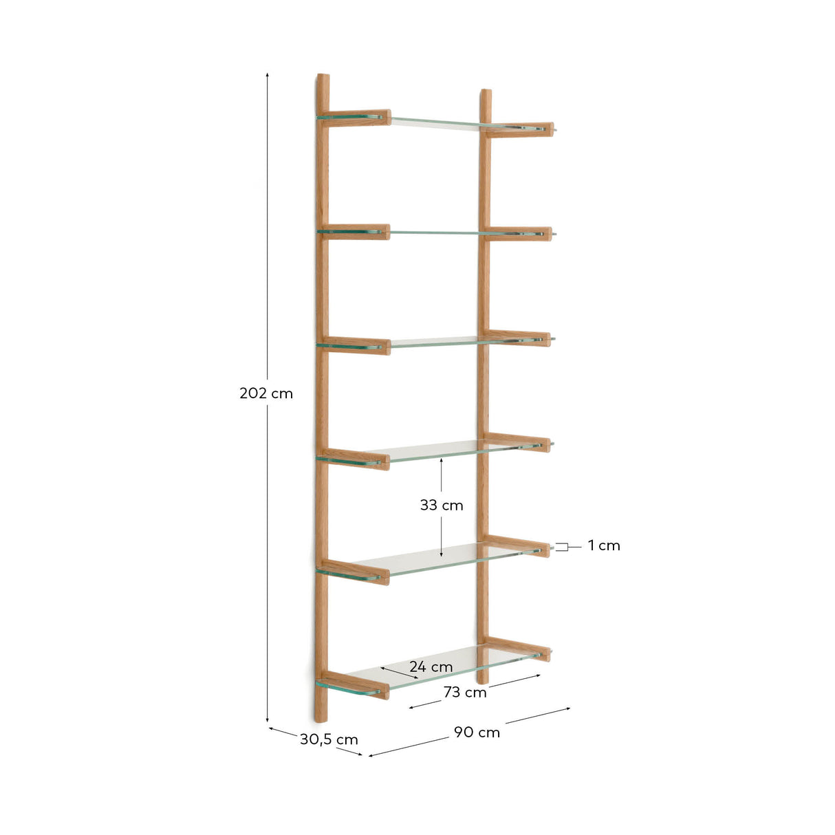 Sitra Hylde Glas 90 Cm, 6 Stk.