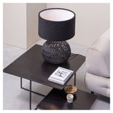 Macy Bordlampe, Sort rattan - Unoliving.com