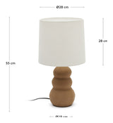 Madsen Bordlampe m. hvid skærm, Terracotta - Unoliving.com