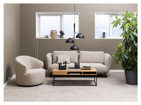 Malmö Loungestol m. drejefunktion, Beige stof - Unoliving.com