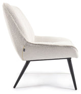 Marline Loungestol, Hvid lammeskinds-look/Sort metal - Unoliving.com