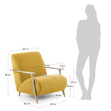 Marthan Loungestol m/armlæn, Mustard - Unoliving.com