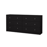 May Dobbelt kommode m. 6 skuffer, 143x30x68, Black - Unoliving.com