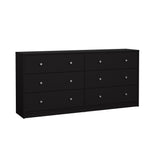 May Dobbelt kommode m. 6 skuffer, 143x30x68, Black - Unoliving.com