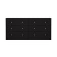 May Dobbelt kommode m. 6 skuffer, 143x30x68, Black - Unoliving.com