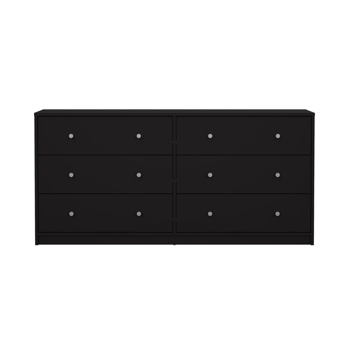 May Dobbelt kommode m. 6 skuffer, 143x30x68, Black - Unoliving.com