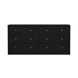 May Dobbelt kommode m. 6 skuffer, 143x30x68, Black - Unoliving.com