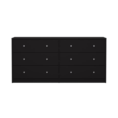 May Dobbelt kommode m. 6 skuffer, 143x30x68, Black - Unoliving.com