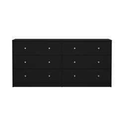 May Dobbelt kommode m. 6 skuffer, 143x30x68, Black - Unoliving.com