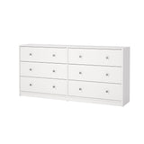 May Dobbelt kommode m. 6 skuffer, 143x30x68, Hvid - Unoliving.com