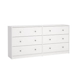 May Dobbelt kommode m. 6 skuffer, 143x30x68, Hvid - Unoliving.com