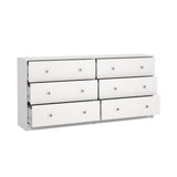 May Dobbelt kommode m. 6 skuffer, 143x30x68, Hvid - Unoliving.com