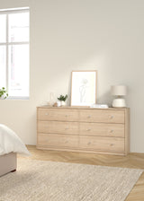 May Dobbelt kommode m. 6 skuffer, 143x30x68, Jackson Hickory - Unoliving.com