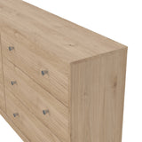 May Dobbelt kommode m. 6 skuffer, 143x30x68, Jackson Hickory - Unoliving.com