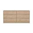 May Dobbelt kommode m. 6 skuffer, 143x30x68, Jackson Hickory - Unoliving.com