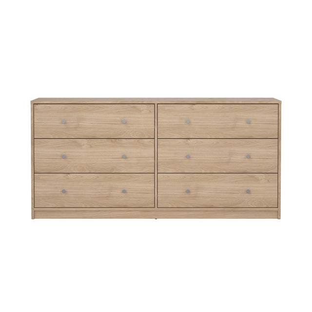 May Dobbelt kommode m. 6 skuffer, 143x30x68, Jackson Hickory - Unoliving.com