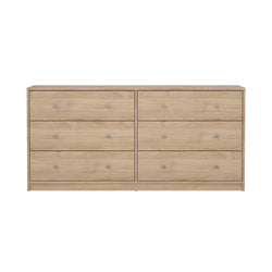 May Dobbelt kommode m. 6 skuffer, 143x30x68, Jackson Hickory - Unoliving.com