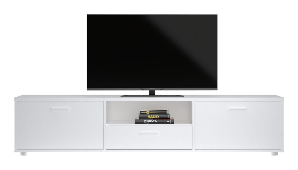 Media TV-bord m. 2 låger, hvid, B:177 - Unoliving.com