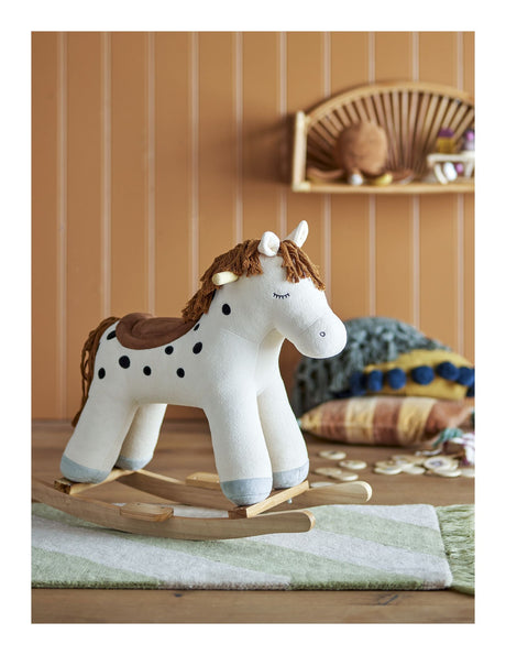 Merlen Rocking Toy, Horse, Hvid, Polyester - Unoliving.com