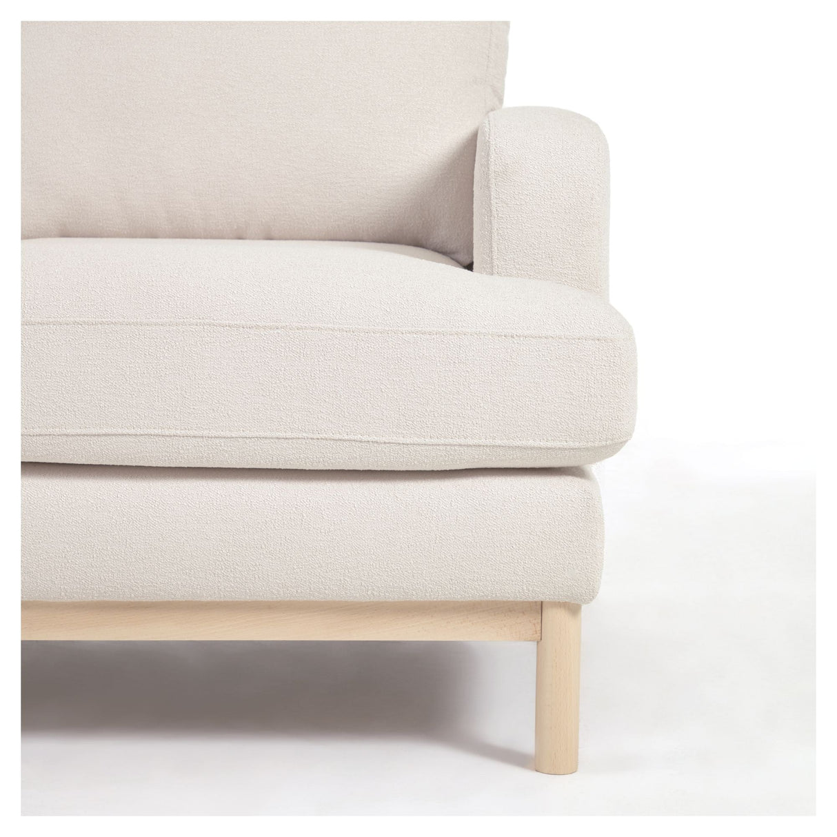 Mihaela 3-pers. Sofa, Hvid fleece - Unoliving.com