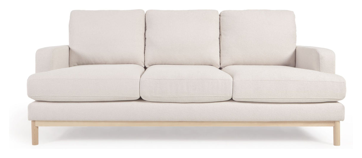 Mihaela 3-pers. Sofa, Hvid fleece - Unoliving.com