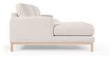 Mihaela 3-pers. Sofa m. venstrevendt chaiselong, Hvid fleece - Unoliving.com