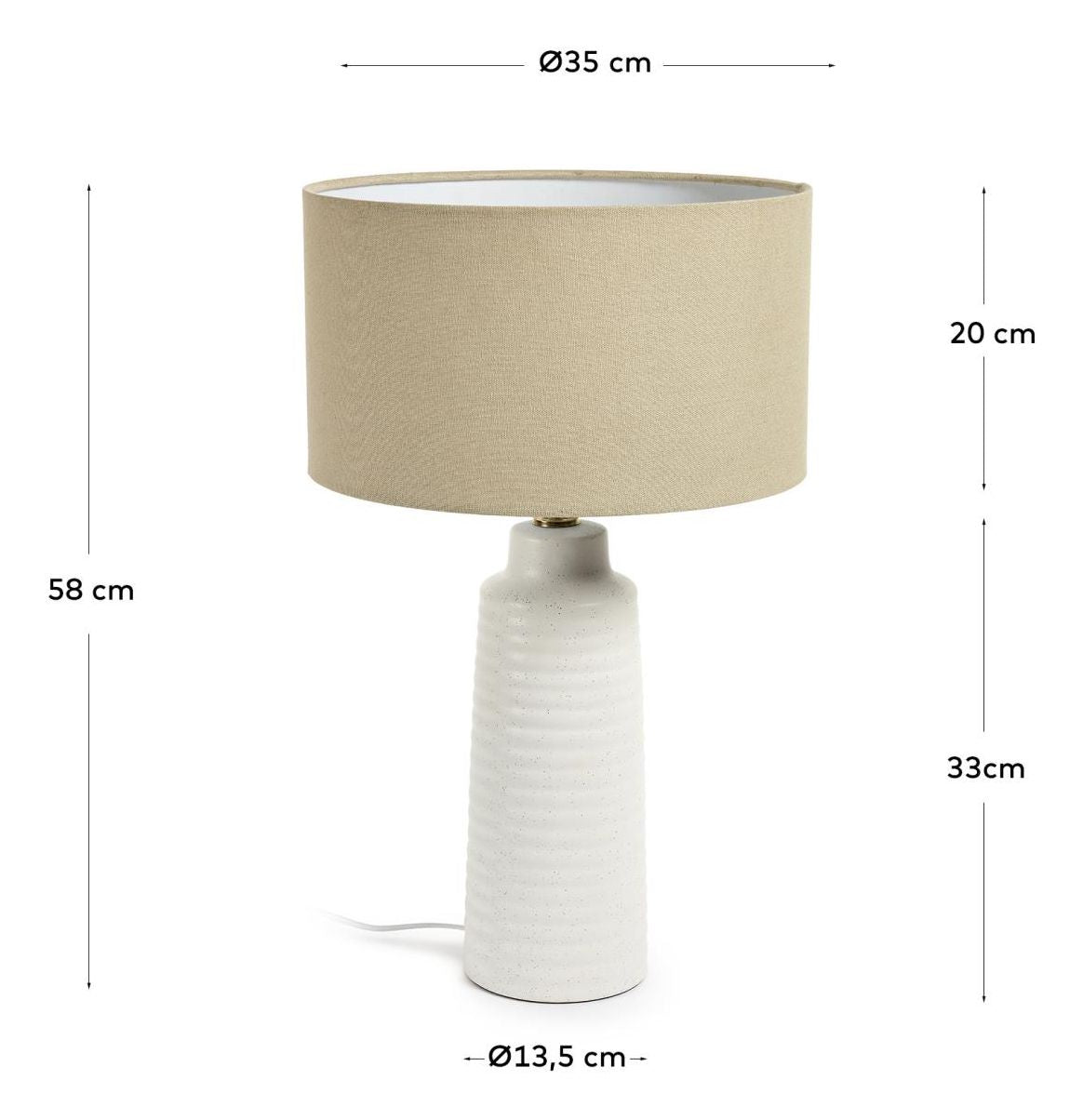 Mijal Bordlampe - Hvid finish - Unoliving.com