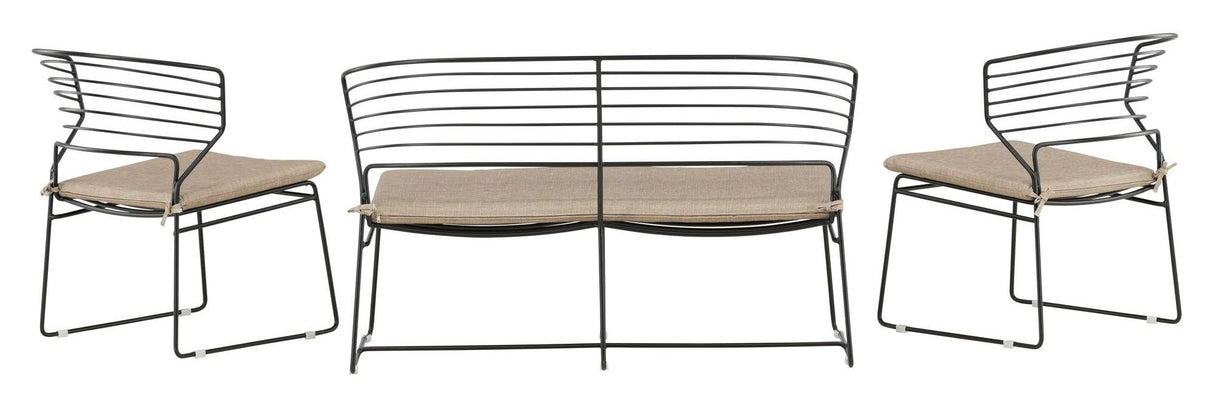 Milano Loungesæt alu, Sort/Sand - Unoliving.com