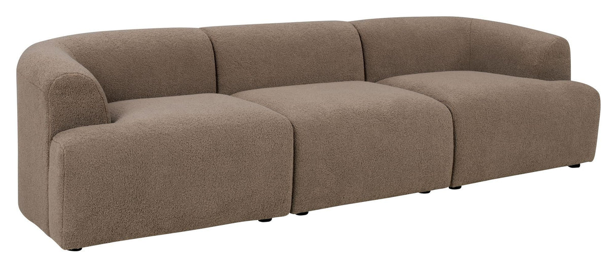 Mindy 3-pers. Sofa, Brun tekstil - Unoliving.com