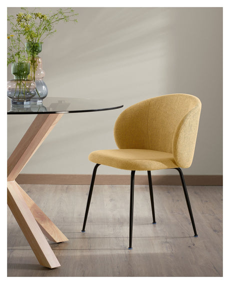 Minna Spisebordsstol, Sort/Mustard - Unoliving.com