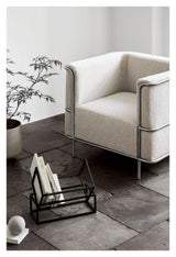 Modernist Loungestol, Beige Bouclé - Unoliving.com