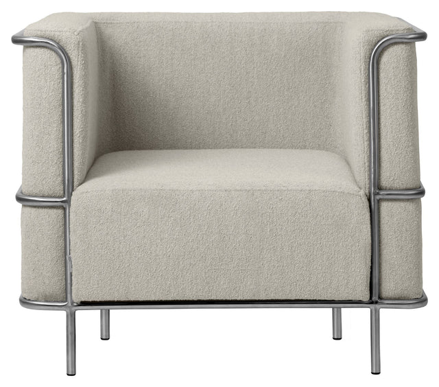 Modernist Loungestol, Beige Bouclé - Unoliving.com