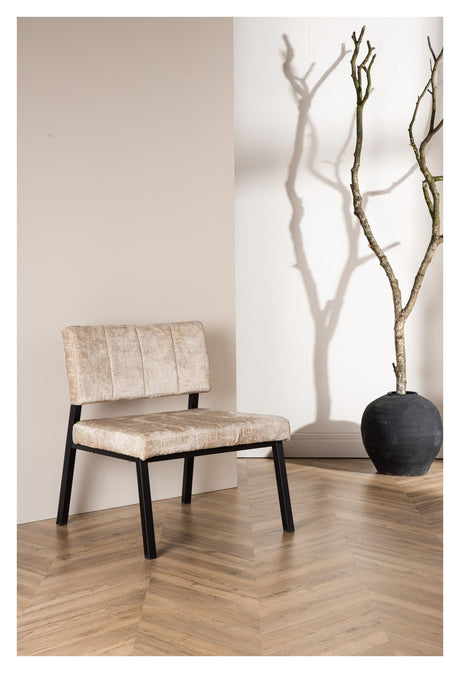 Monett Loungestol - Beige fløjl - Unoliving.com