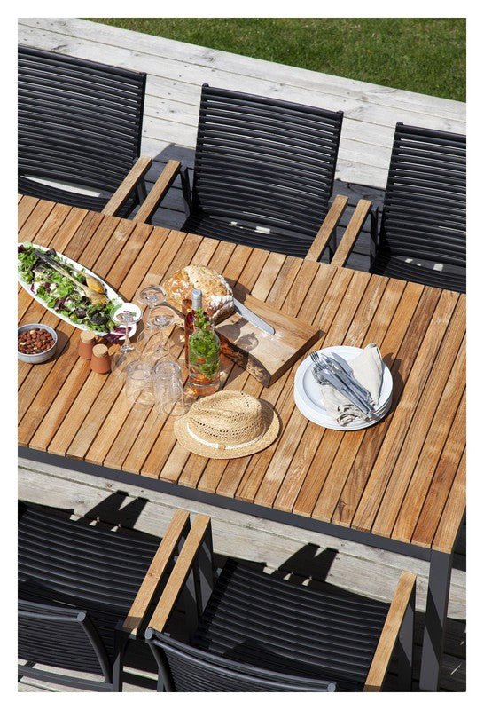 Mood Extreme Havebord Teak/Grå, 208,5x100 - Unoliving.com